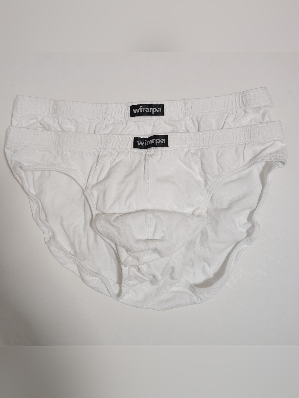 Wirarpa Cotton Men's Bikini Briefs - White (2-Pack) Size L